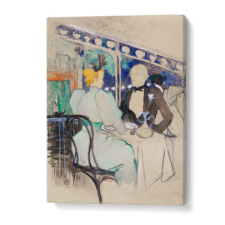 FASHIONABLE PEOPLE AT LES AMBASSADEURS  , VINTAGE PAINTINGS