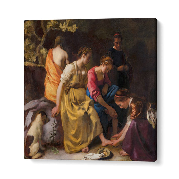 DIANA AND HER NYMPHS (CA. 1653–1654)  BY JOHANNES VERMEER, VINTAGE PAINTINGS