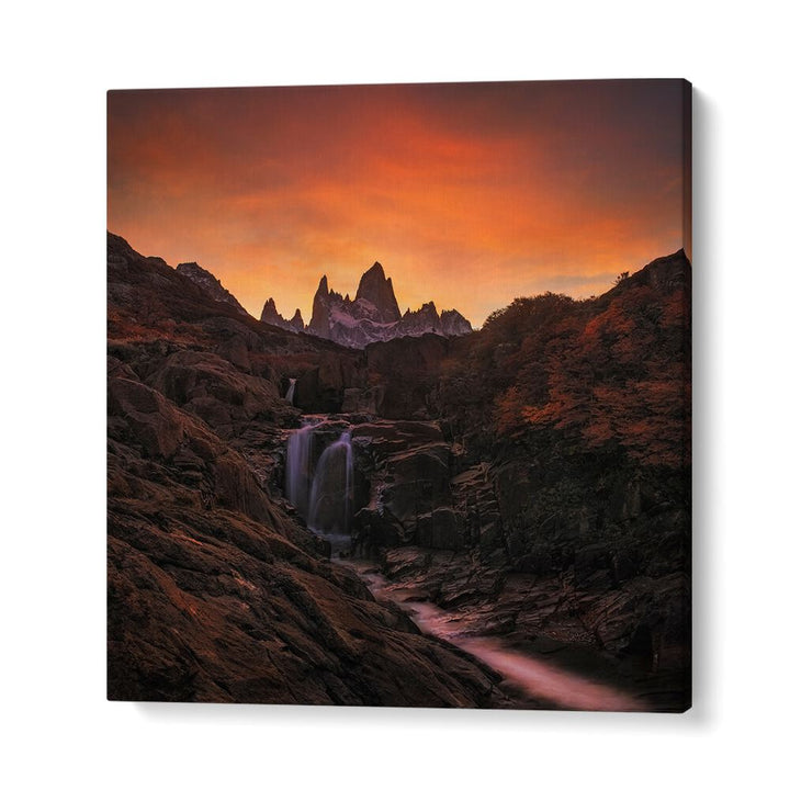 WATERFALL SUNSET BY YAN ZHANG , LANDSCAPE PHOTO PRINTS