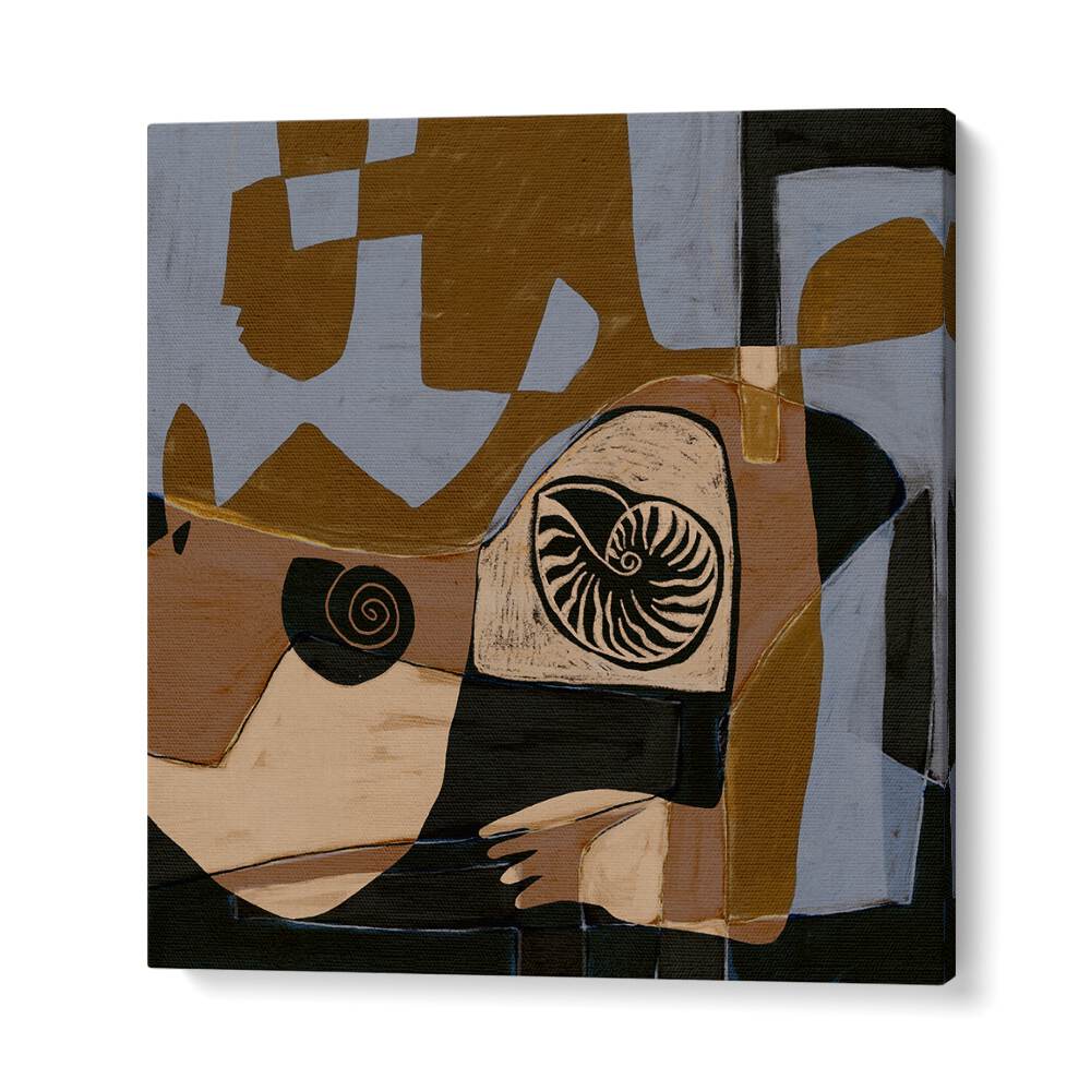 ESSENCE III, ABSTRACT PAINTINGS features distinctive shapes and earthy tones, perfect for modern home decor.
