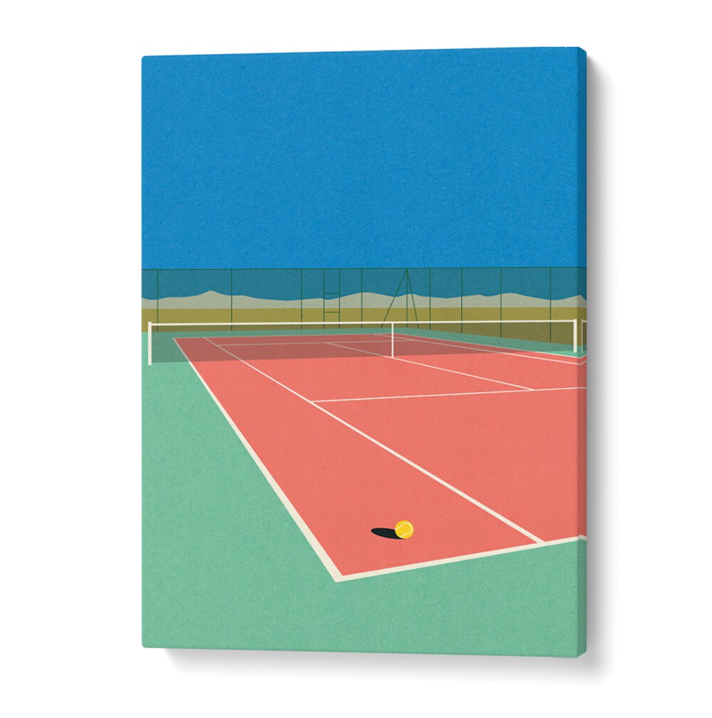 Vibrant TENNIS COURT IN THE DESERT, SPORTS POSTERS showcase a unique blend of sport and stunning landscapes.