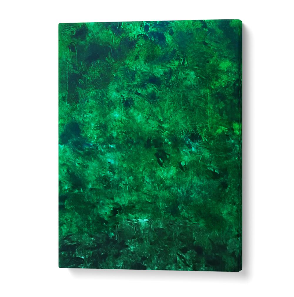 Transform your space with ABSTRACT DESIGN XII, a stunning piece of abstract paintings showcasing rich green hues.