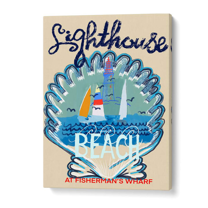 Colorful LIGHTHOUSE I, BEACH PAINTINGS showcasing a coastal scene, perfect for transforming your living space into a retreat.