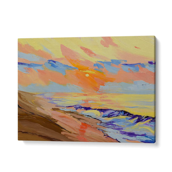 SUNSET AT THE BEACH , BEACH PAINTINGS