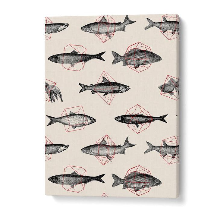 FISHES IN GEOMETRICS BY FLORENT BODART, WILDLIFE ART PRINTS