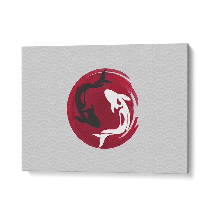 Elegant KOI LOVE II, JAPANESE PAINTINGS featuring serene koi fish, symbolizing love and perseverance for your decor.