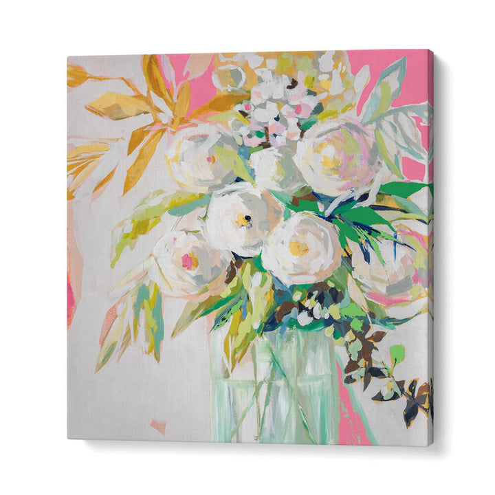 Vibrant SPRINGTIME SOIREE FLORAL, FLORAL FLOWER PAINTINGS showcase abstract blooms to elevate your decor.