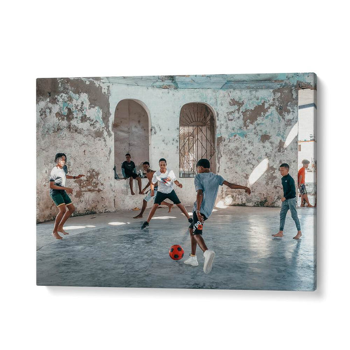 ABSTRACT painting - PLAYING SOCCER I by Asianmonk