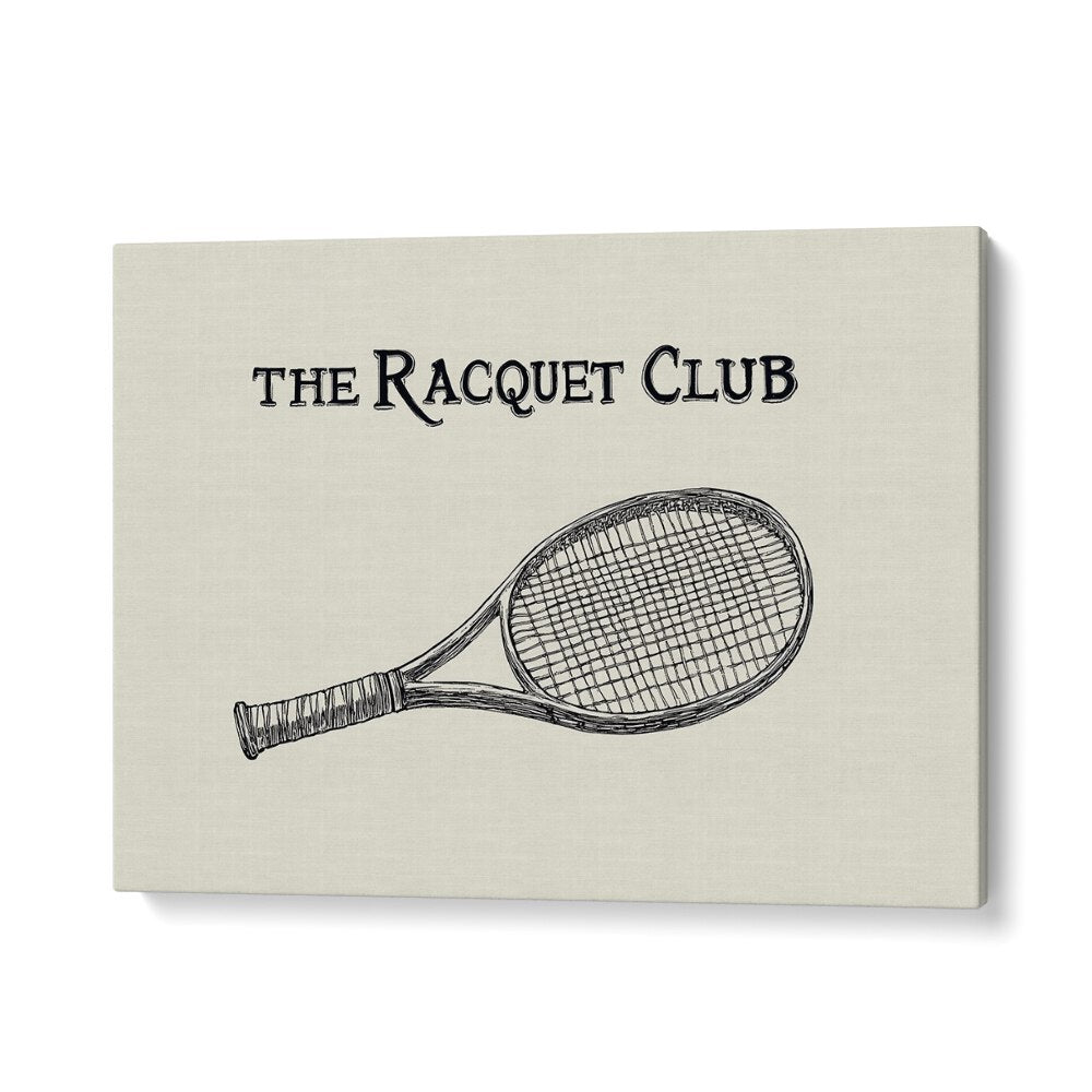 Vintage Tennis Racquet Illustration, perfect for sports posters, adds charm to any tennis lover's decor.