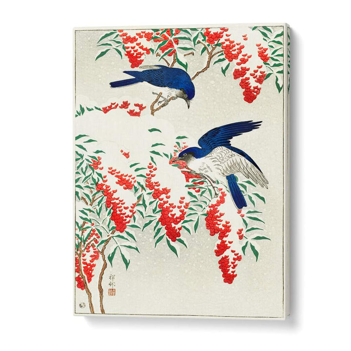 Flycatchers on a nandina bush (1925 - 1936)  , JAPANESE PAINTINGS , JAPANESE ART PRINTS