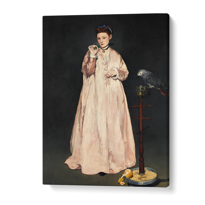 LADY WITH A PARAKEET (1866) BY EDOUARD MANET , VINTAGE PAINTINGS