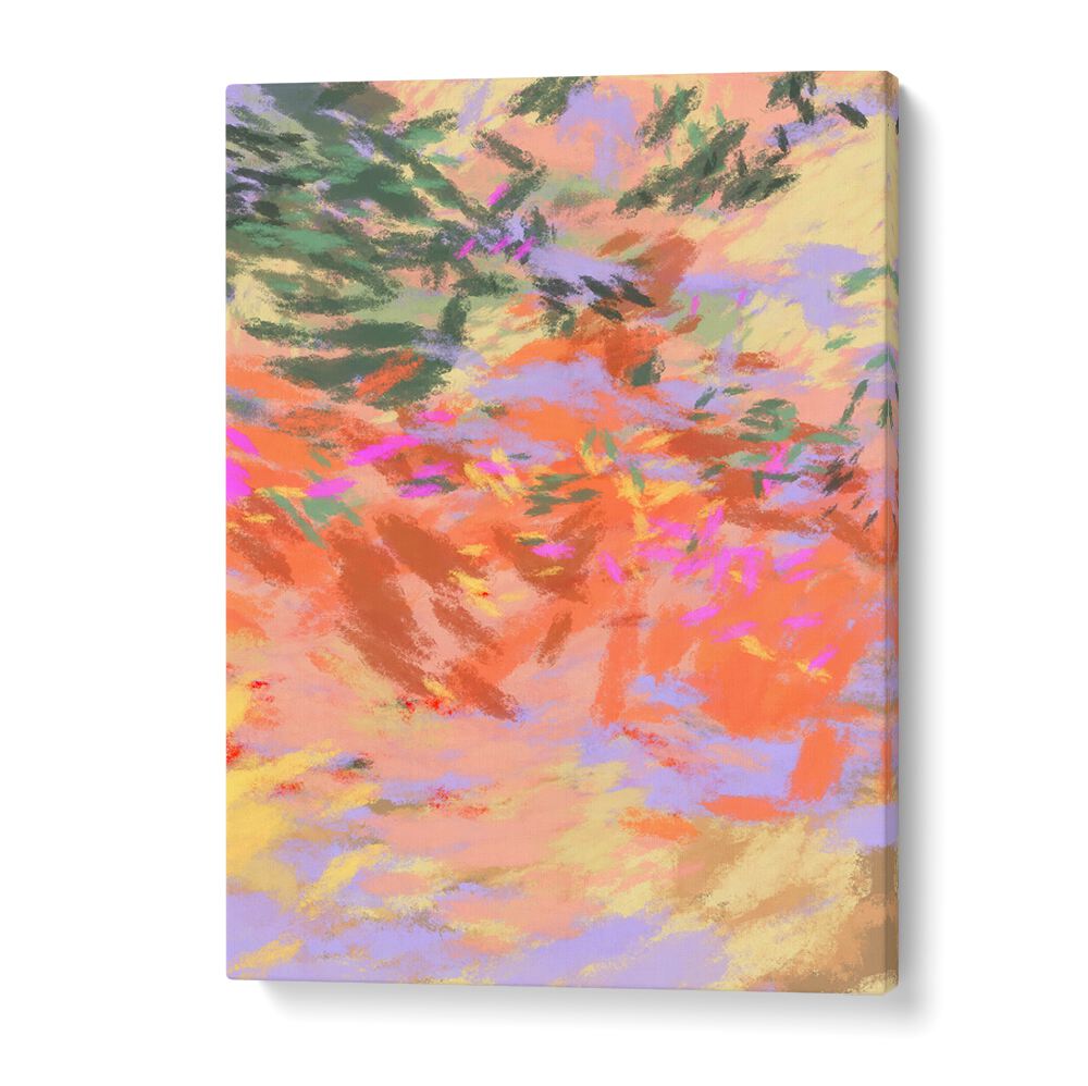 Colorful abstract painting titled "LAZY SUMMER DAYS VI, ABSTRACT PAINTINGS," capturing the essence of relaxation.