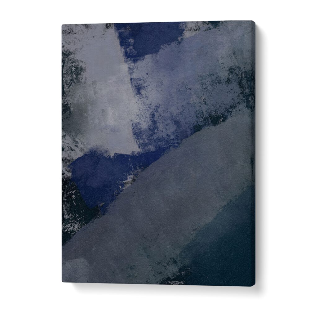Elegant OCEANIC ROCKS, ABSTRACT PAINTINGS in deep blues, perfect for enhancing coastal-themed home décor.