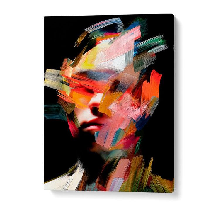 Colorful abstract artwork titled "FACELESS VII, ABSTRACT PAINTINGS" by Philippe Hugonnard, perfect for modern decor.
