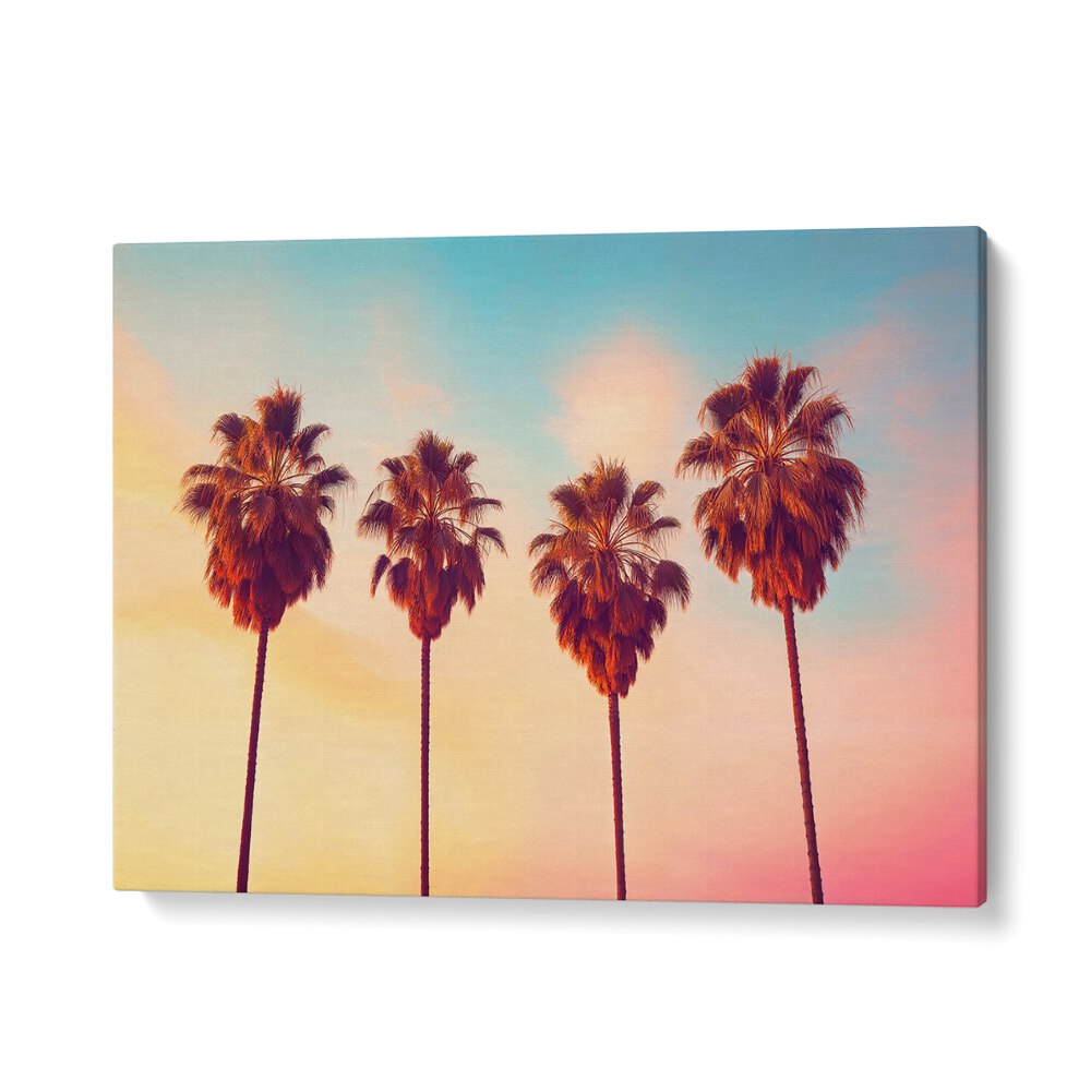 Vibrant L.A Sunset Palms, Beach Paintings by Philippe Hugonnard, capturing a colorful California evening sky.