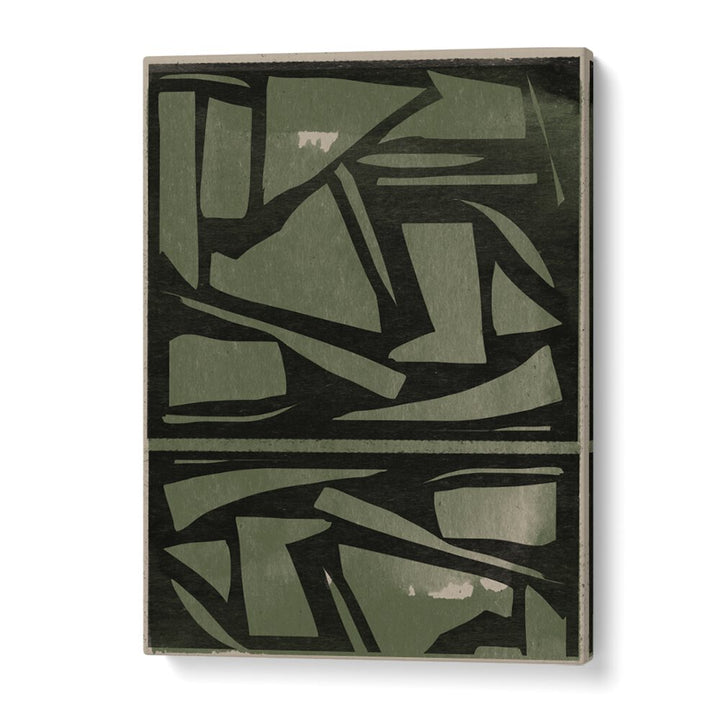 Elegant GREEN AND BLACK PAPER CUT, ABSTRACT PAINTINGS for a modern touch in your living space. Perfect wall art choice!