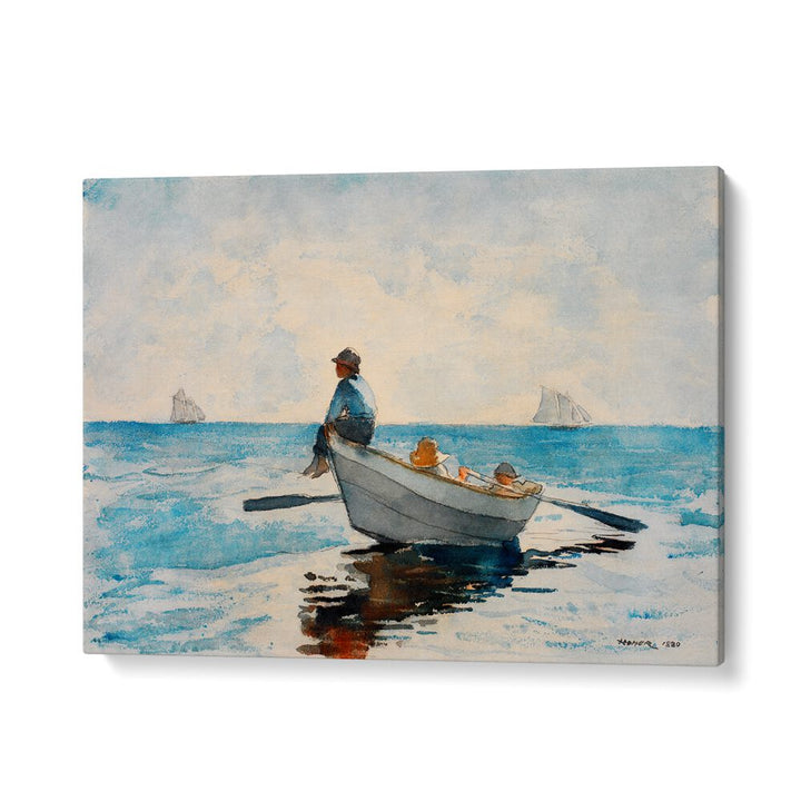 BOYS IN A DORY (1880) , VINTAGE PAINTINGS