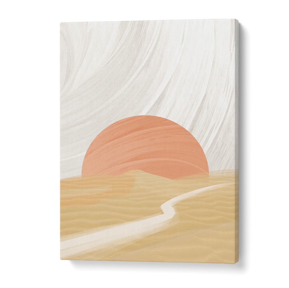 Elegant SARAH, LANDSCAPE PAINTINGS featuring soft tones and a serene sunset, perfect for enhancing any space.
