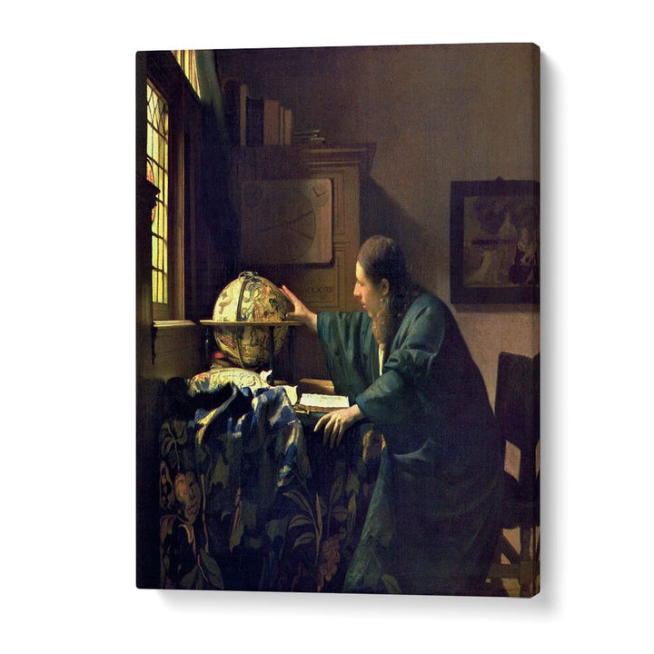 THE ASTRONOMER (CA. 1668) FAMOUS PAINTING  BY JOHANNES VERMEER, VINTAGE PAINTINGS