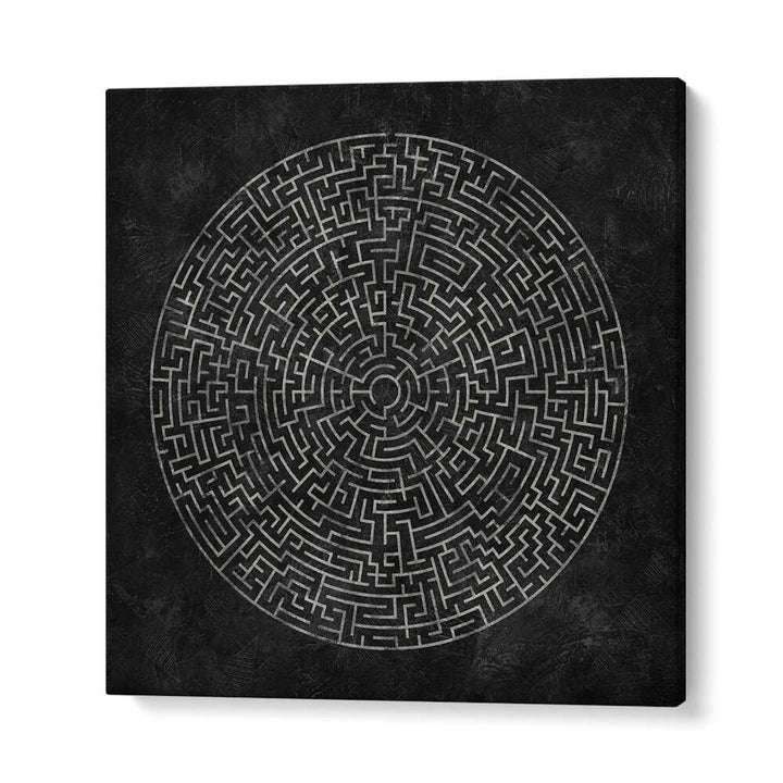 SAND DUNE SYMPHONY II, GEOMETRIC ART PRINTS showcase intricate black and white maze designs for modern decor.