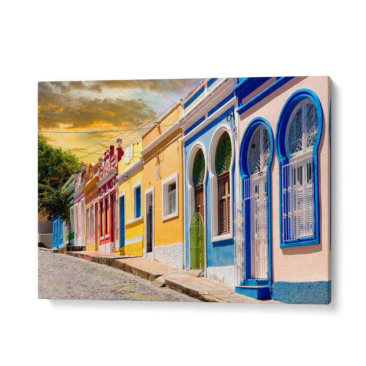 COLORFUL SUNSET STREET , BEACH PAINTINGS
