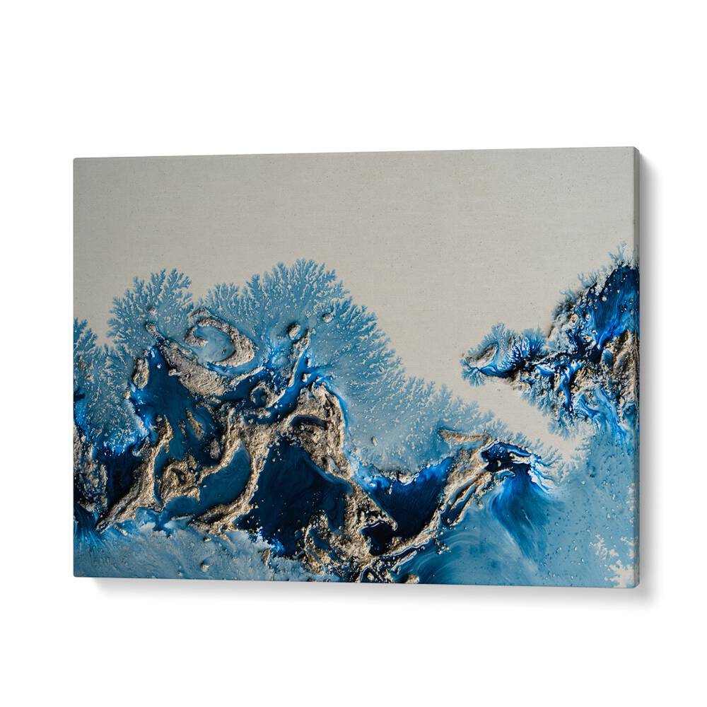 Stunning WONDERING WATERS, ABSTRACT PAINTINGS elevate your space with captivating blue tones and textured artistry.