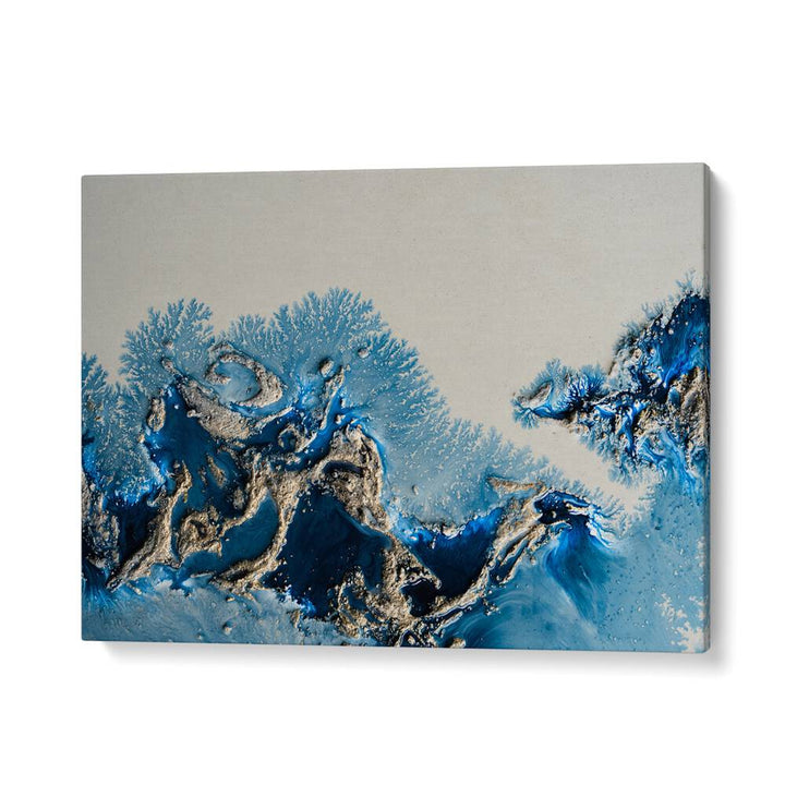 Stunning WONDERING WATERS, ABSTRACT PAINTINGS elevate your space with captivating blue tones and textured artistry.