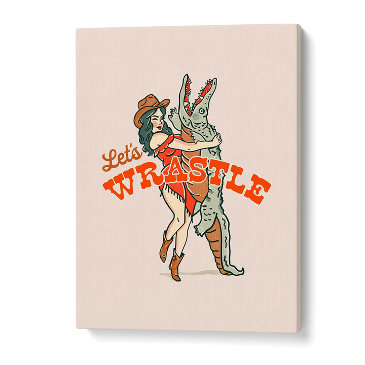 LETS WRASTLE POSTER BY THE WHISKEY GINGER , WALL ART PRINTS