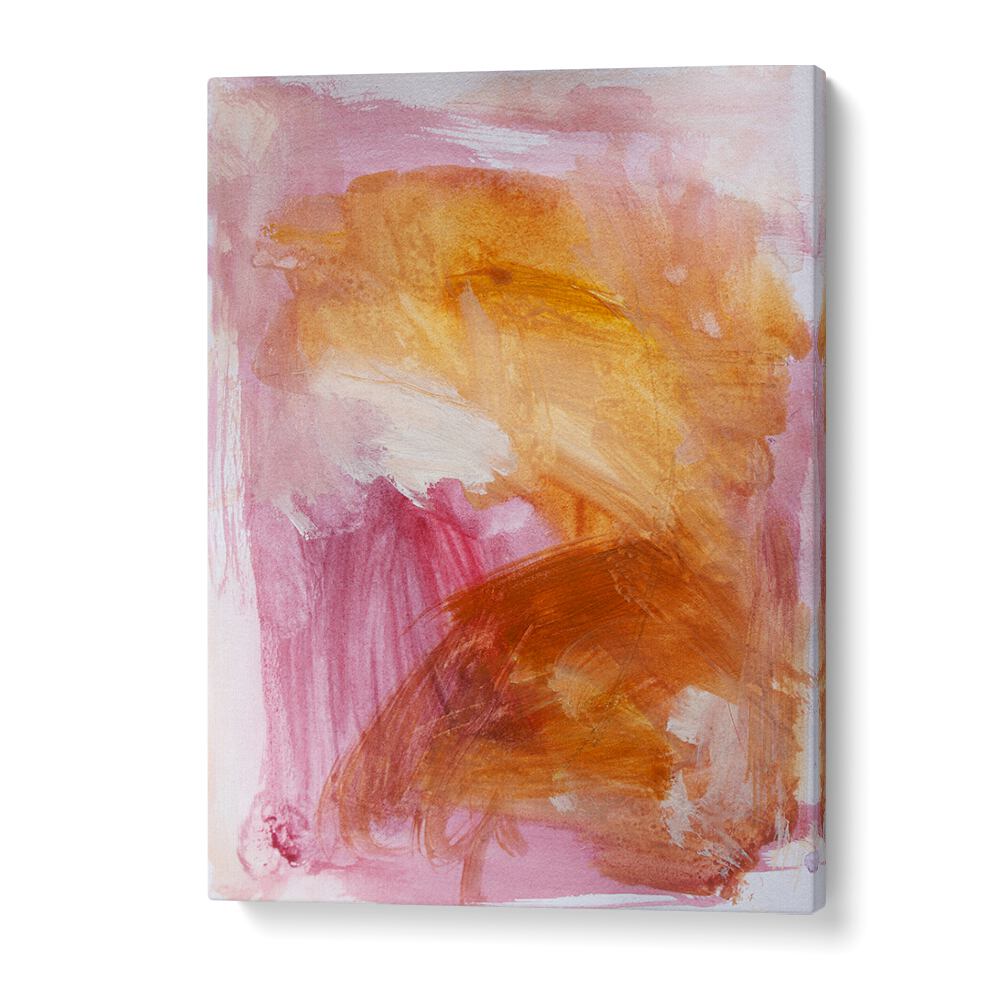 Abstract painting titled "LOVE & MERCY" featuring warm tones and expressive brush strokes for a vibrant decor.