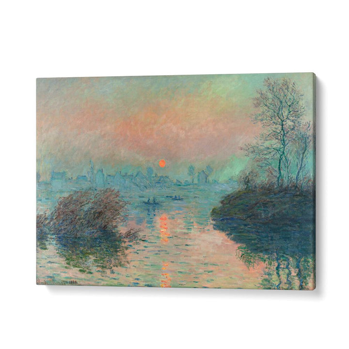 SUN SETTING ON THE SEINE AT LAVACOURT (1880) , VINTAGE PAINTINGS