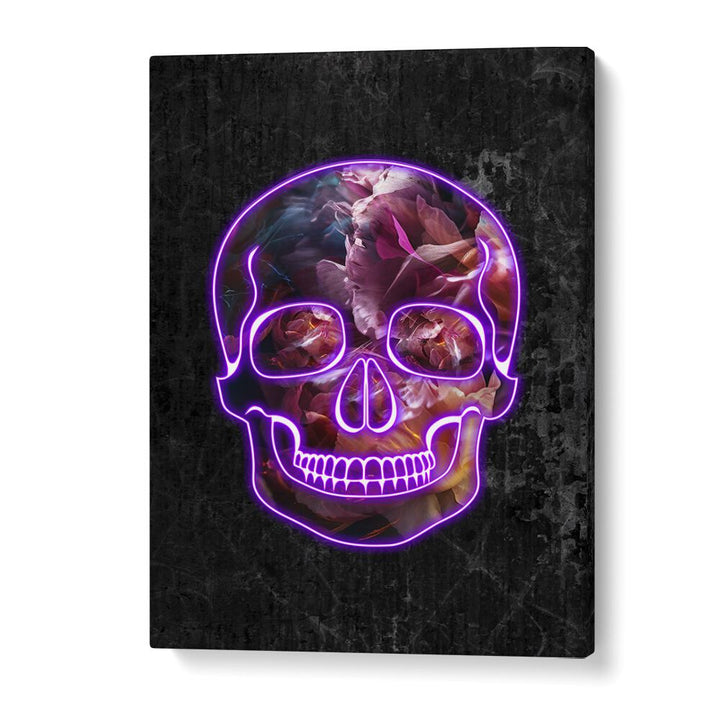 NEON HALLOWEEN SKULL BY SARAH MANOVSKI, BOTANICAL ART PRINT