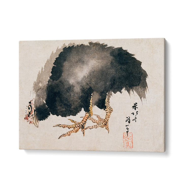 COCK (19TH CENTURY) VINTAGE PAINTING BY KATSUSHIKA HOKUSAI, JAPANESE PAINTINGS