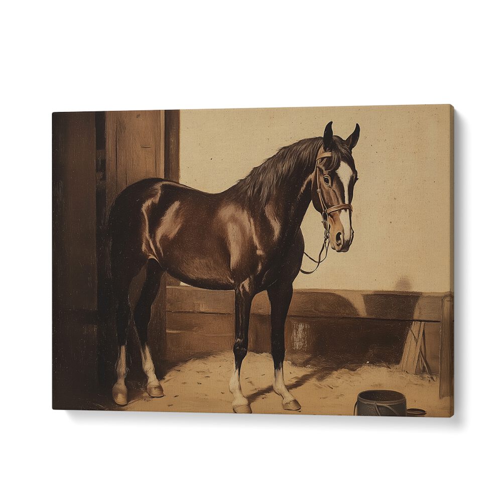 Stunning DARK BROWN HORSE artwork, a perfect addition to your collection of ANIMAL PAINTINGS, showcasing elegance and strength.