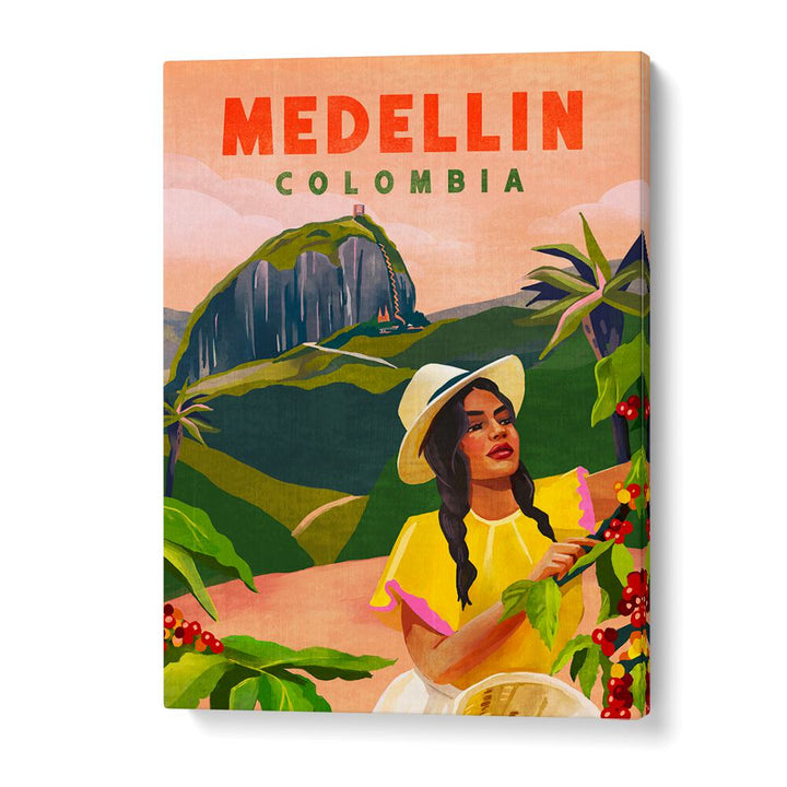 Vibrant MEDELLIN COLOMBIA, VINTAGE TRAVEL POSTERS capture the essence of Colombia's stunning landscapes and culture.