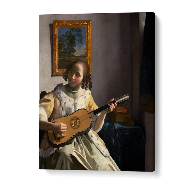 THE GUITAR PLAYER (CA. 1670–1672) BY JOHANNES VERMEER, VINTAGE PAINTINGS