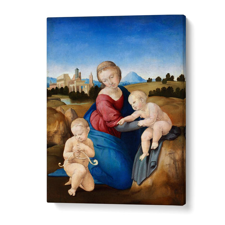 MADONNA AND CHILD WITH THE INFANT SAINT JOHN (1508) BY RAPHAEL RAFFAELLO , VINTAGE PAINTINGS