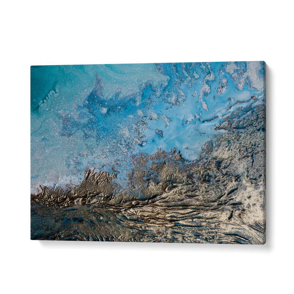 Vibrant blue and gold textures in SEA OF REASON, ABSTRACT PAINTINGS, perfect for transforming your living space.