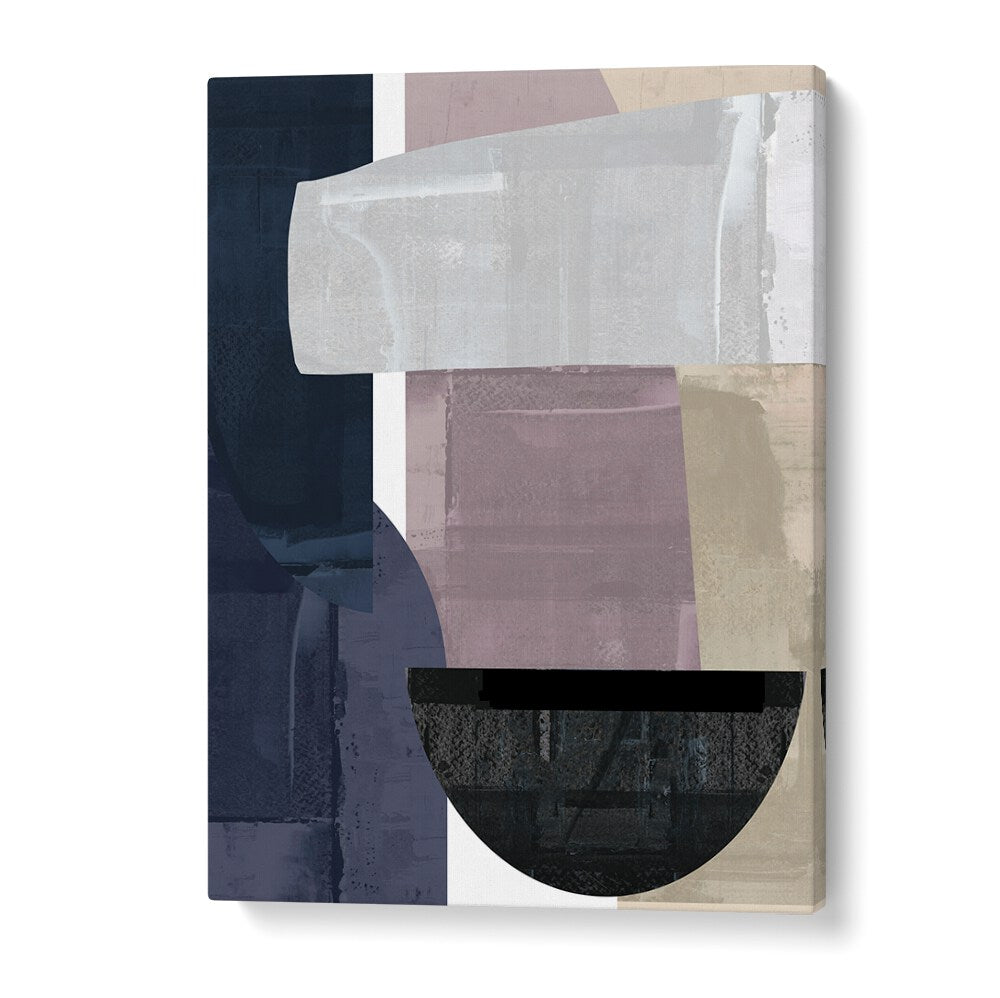 Stunning NAVY SHAPES II, ABSTRACT PAINTINGS featuring deep navy hues and geometric designs, perfect for any space.