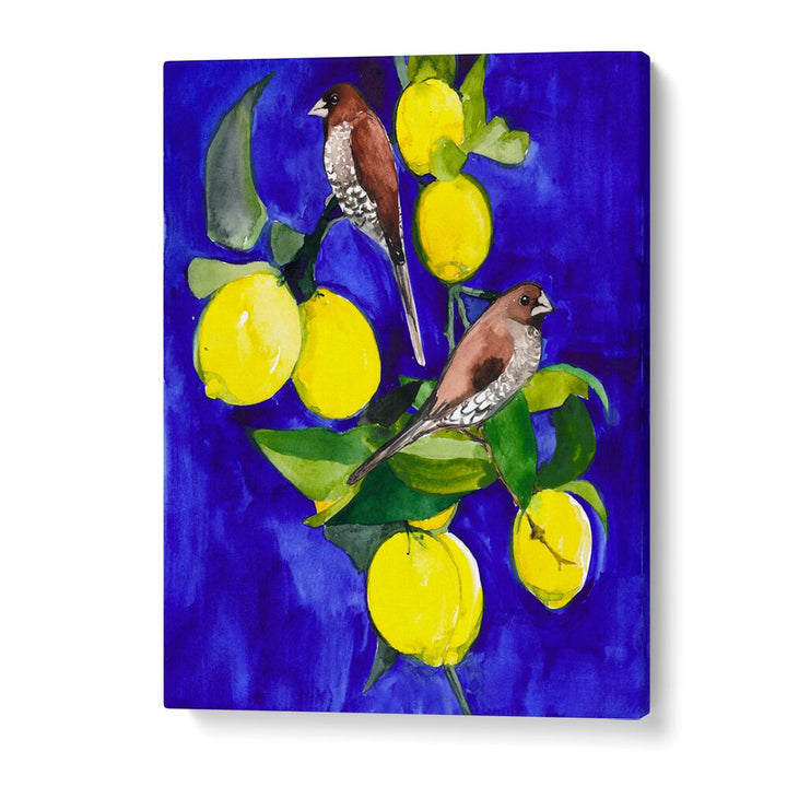 LEMON TREE WITH FINCHES , ANIMAL PAINTINGS