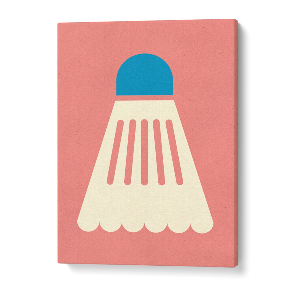 Stylish BADMINTIN WHITE BLUE sports poster featuring a vibrant shuttlecock design, perfect for badminton enthusiasts.
