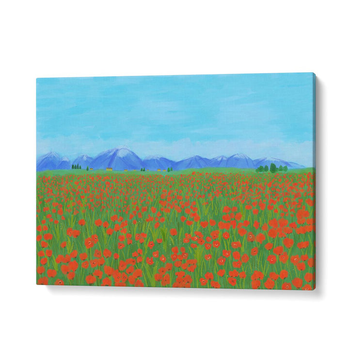 POPPY FIELD , LANDSCAPE ART PRINTS , LANDSCAPE PAINTINGS