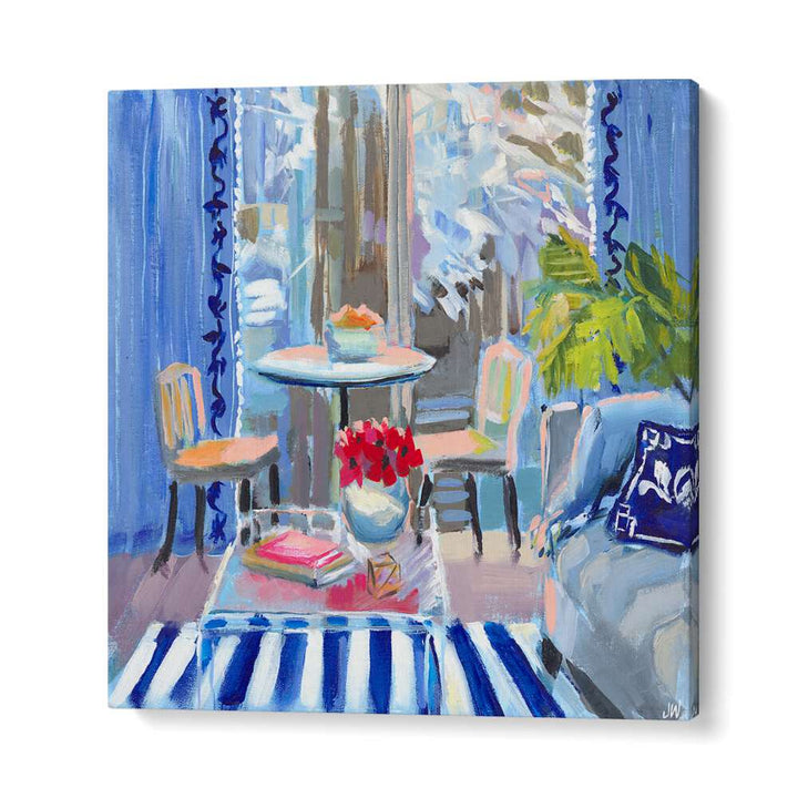 Transform your space with MOODY BLUES, BAR & CAFE ART, capturing cozy café vibes and modern aesthetics.