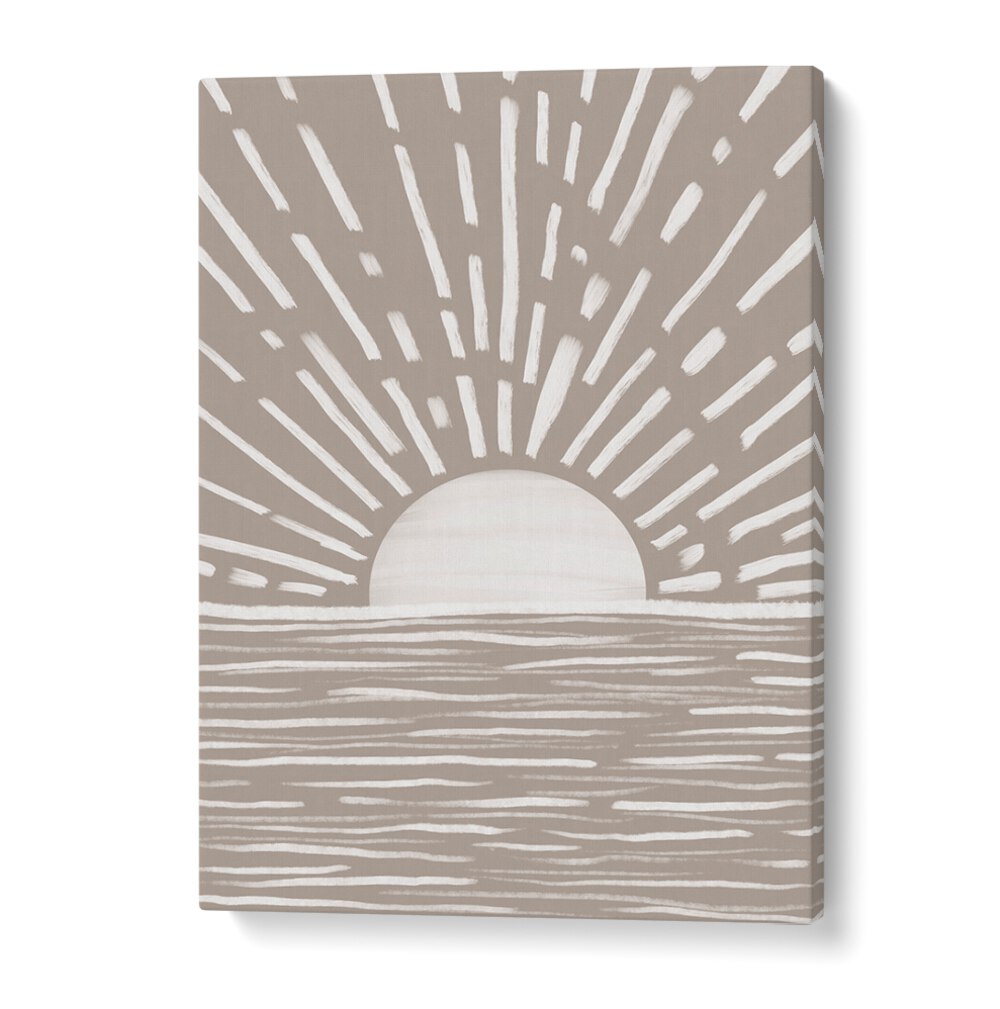 Stylish SUN ARTWORK III, BOHO ART PAINTINGS featuring sun rays and abstract design, perfect for bohemian home decor.