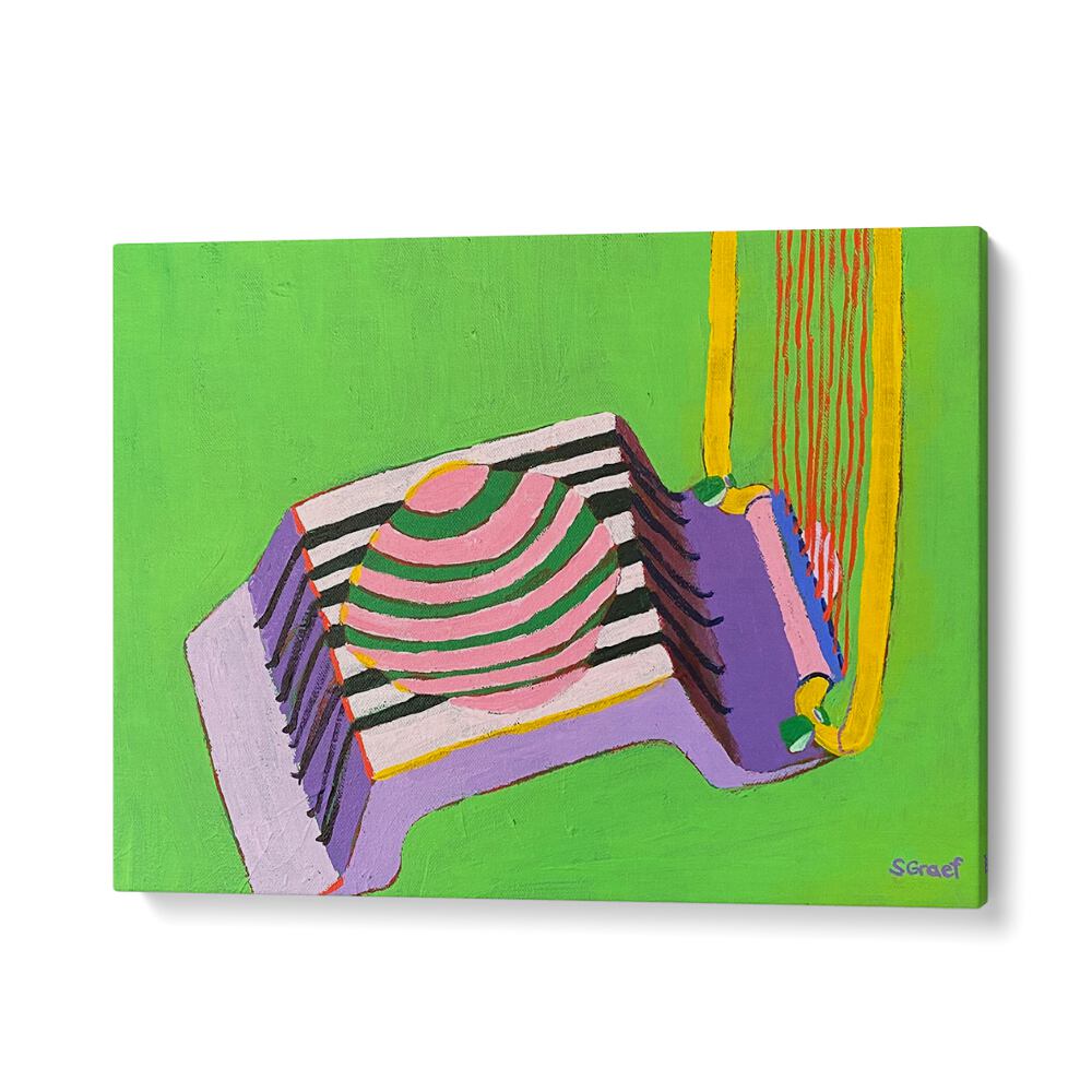 egg slicer on green landscape art prints in Gallery Wrap