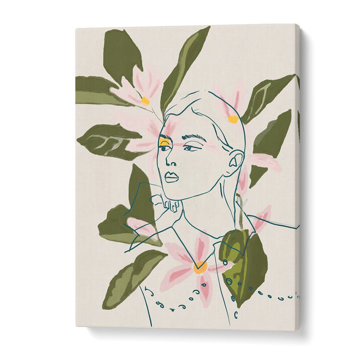 Elegant FLORAL REFLECTION, PORTRAITS artwork featuring floral motifs intertwined with striking human forms.