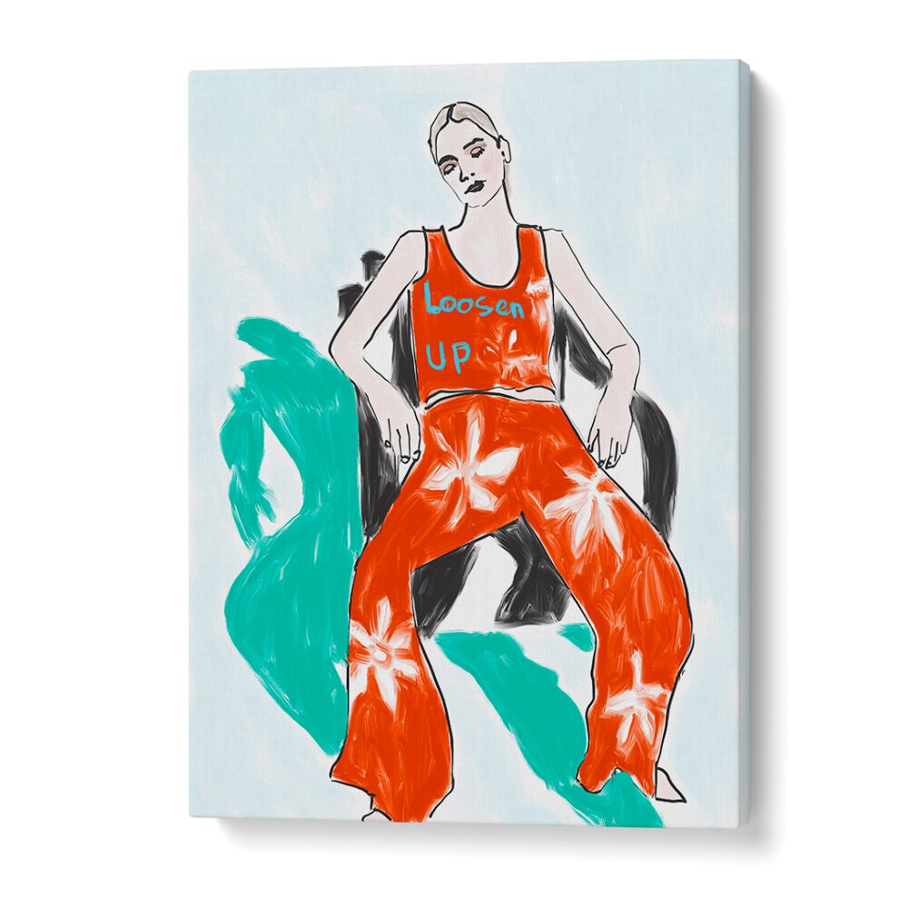 Vibrant RELAXED FIGURE, PORTRAITS artwork showcasing a stylish figure in bold colors, perfect for modern decor.
