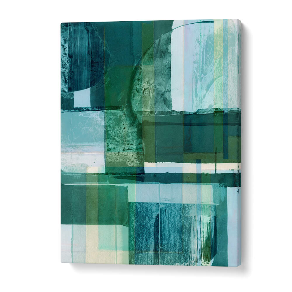 SHADES BLUE AND NEUTRAL II, ABSTRACT PAINTINGS features a vibrant mix of blues and neutrals, perfect for any space.