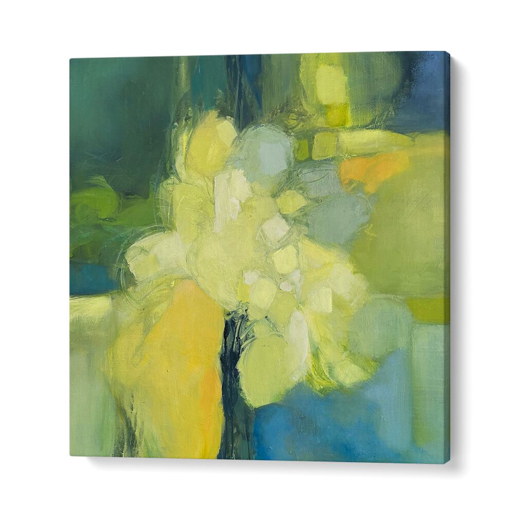 Vibrant OLIVE DREAMS, ABSTRACT PAINTINGS featuring calming hues, perfect for enhancing your modern bedroom decor.