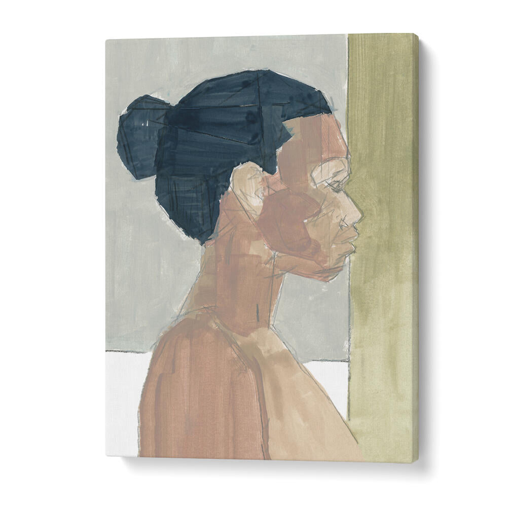 FEMALE PORTRAIT III, PORTRAITS showcases a stunning profile illustration, capturing feminine beauty and emotion.