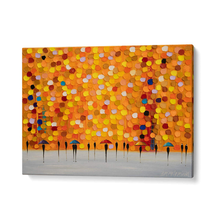 6 UMBRELLAS AT SUNSET , MODERN IMPRESSIONISM PAINTINGS